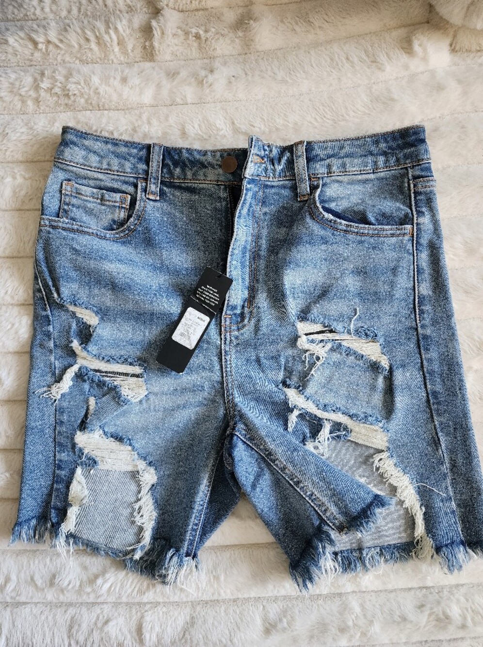 Fashion Nova Envy Me Distressed Bermuda Shorts
